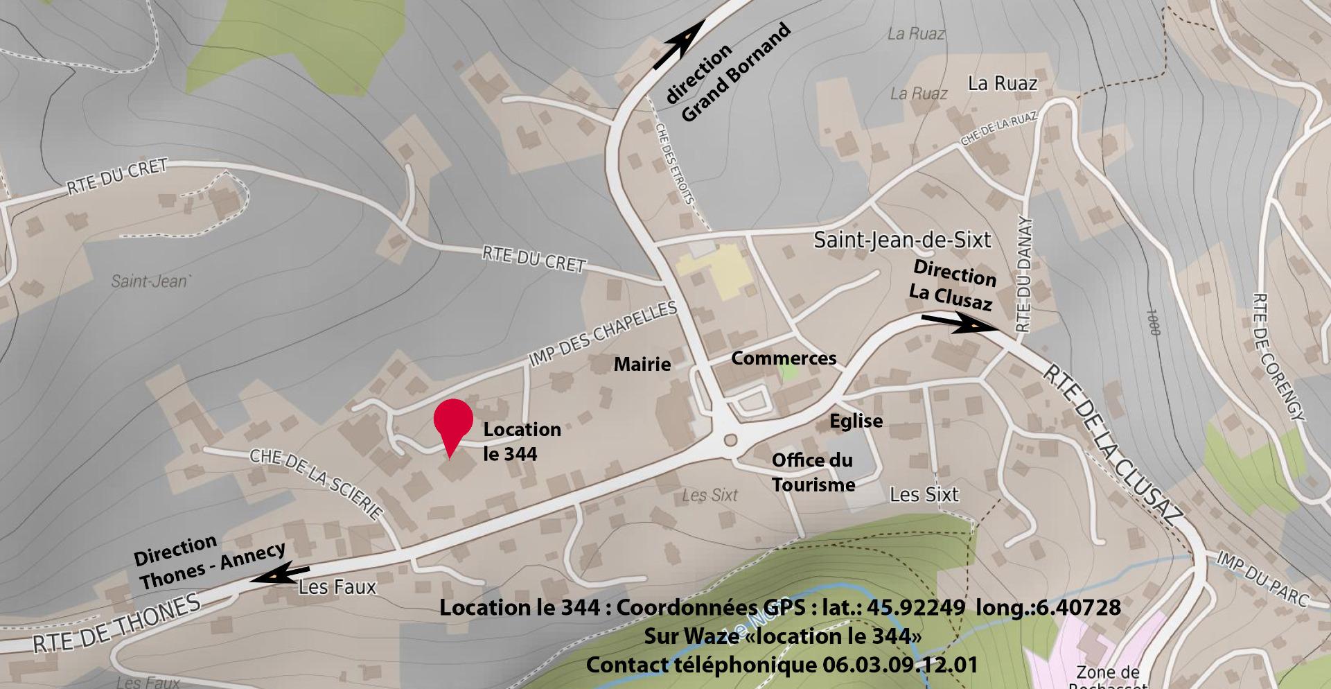 Plan d'acces avec coordonnées
